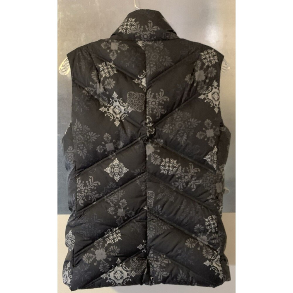 Eddie Bauer Premium Goose Down Geometric Snowflake Damask Puffer Vest M Packable